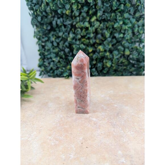 Pink Petal agate cotton candy agate tower quartz  crystal druzy girly witch - Picture 4 of 6